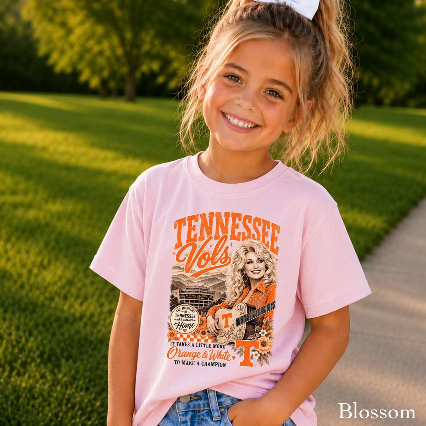 Orange & White Dolly Youth Comfort Color T-Shirt