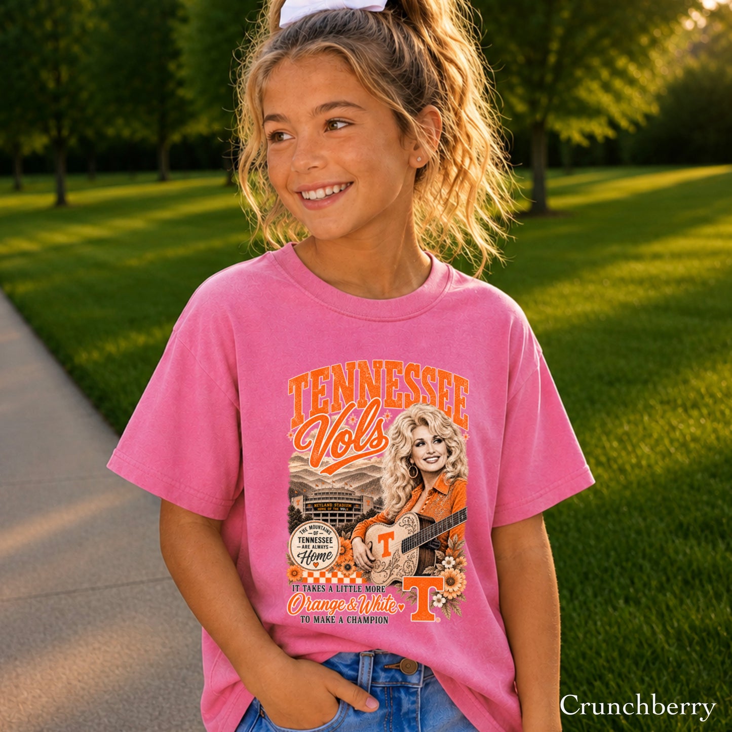 Orange & White Dolly Youth Comfort Color T-Shirt