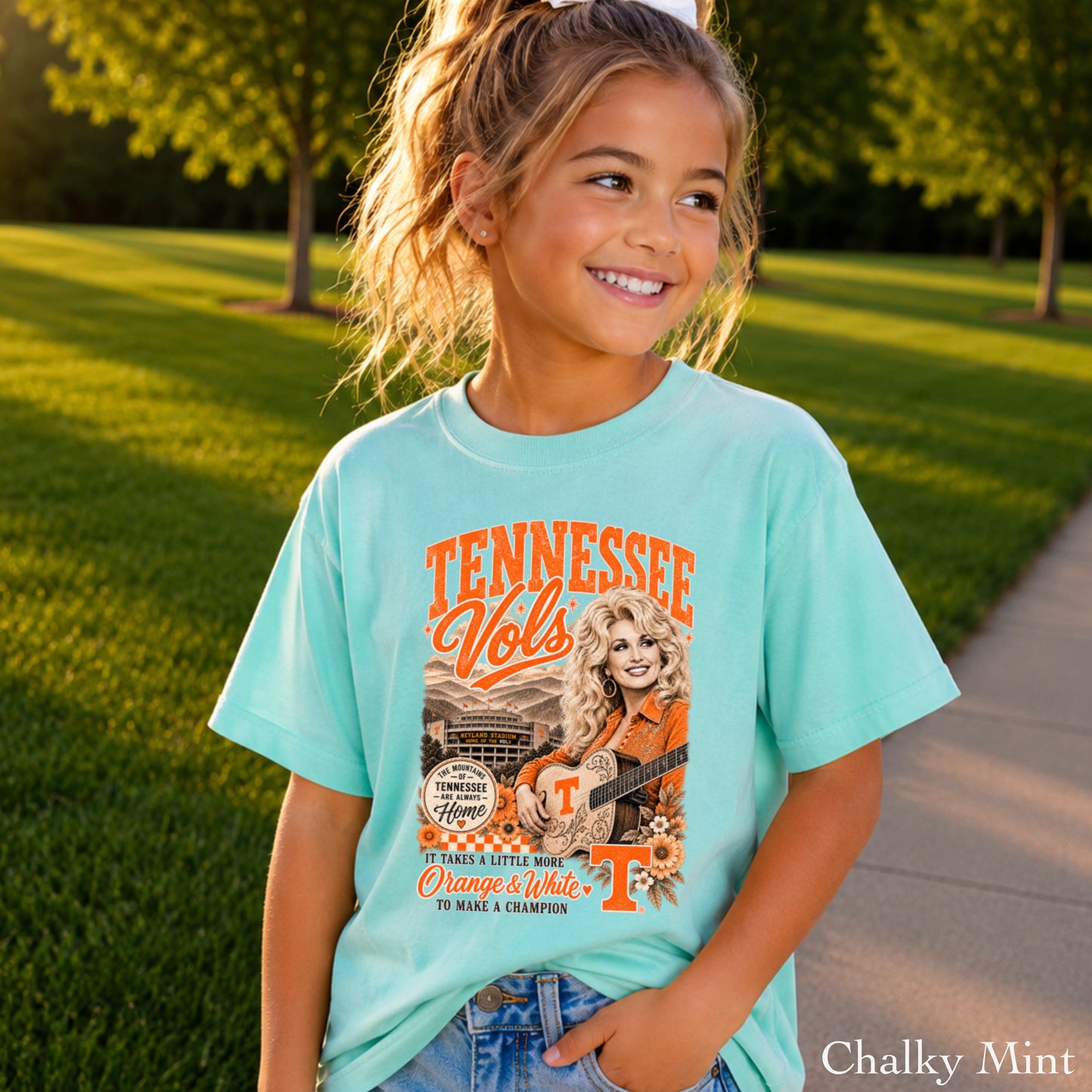 Orange & White Dolly Youth Comfort Color T-Shirt
