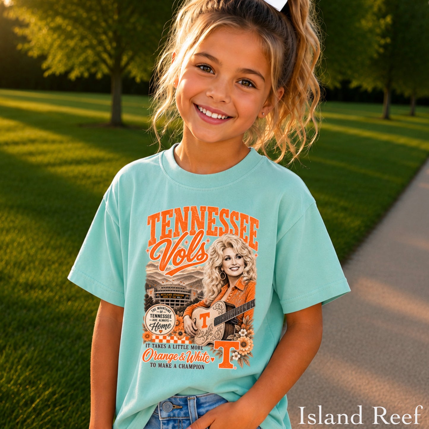 Orange & White Dolly Youth Comfort Color T-Shirt