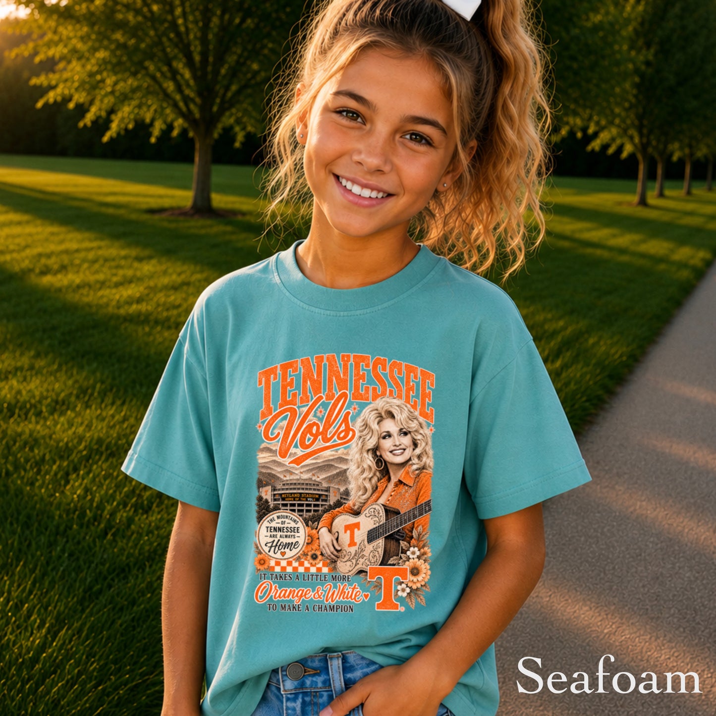 Orange & White Dolly Youth Comfort Color T-Shirt