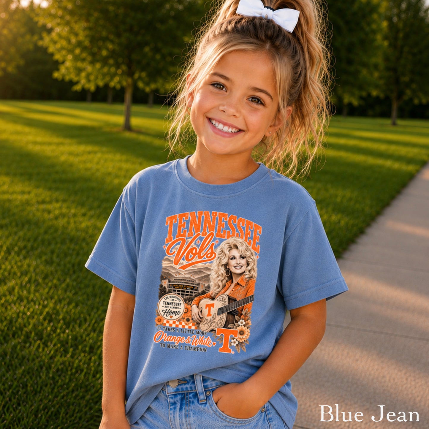 Orange & White Dolly Youth Comfort Color T-Shirt