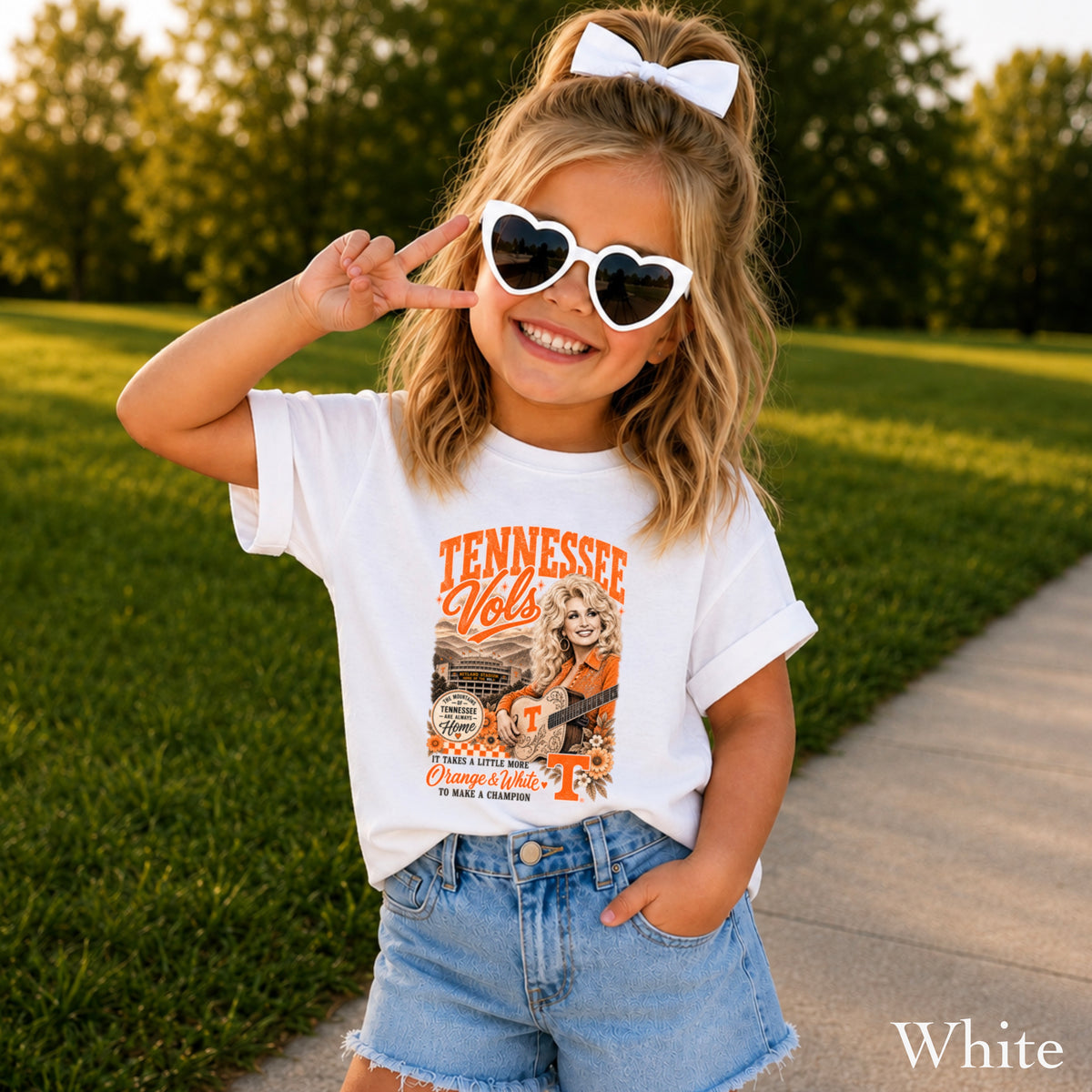 Orange & White Dolly Youth Comfort Color T-Shirt