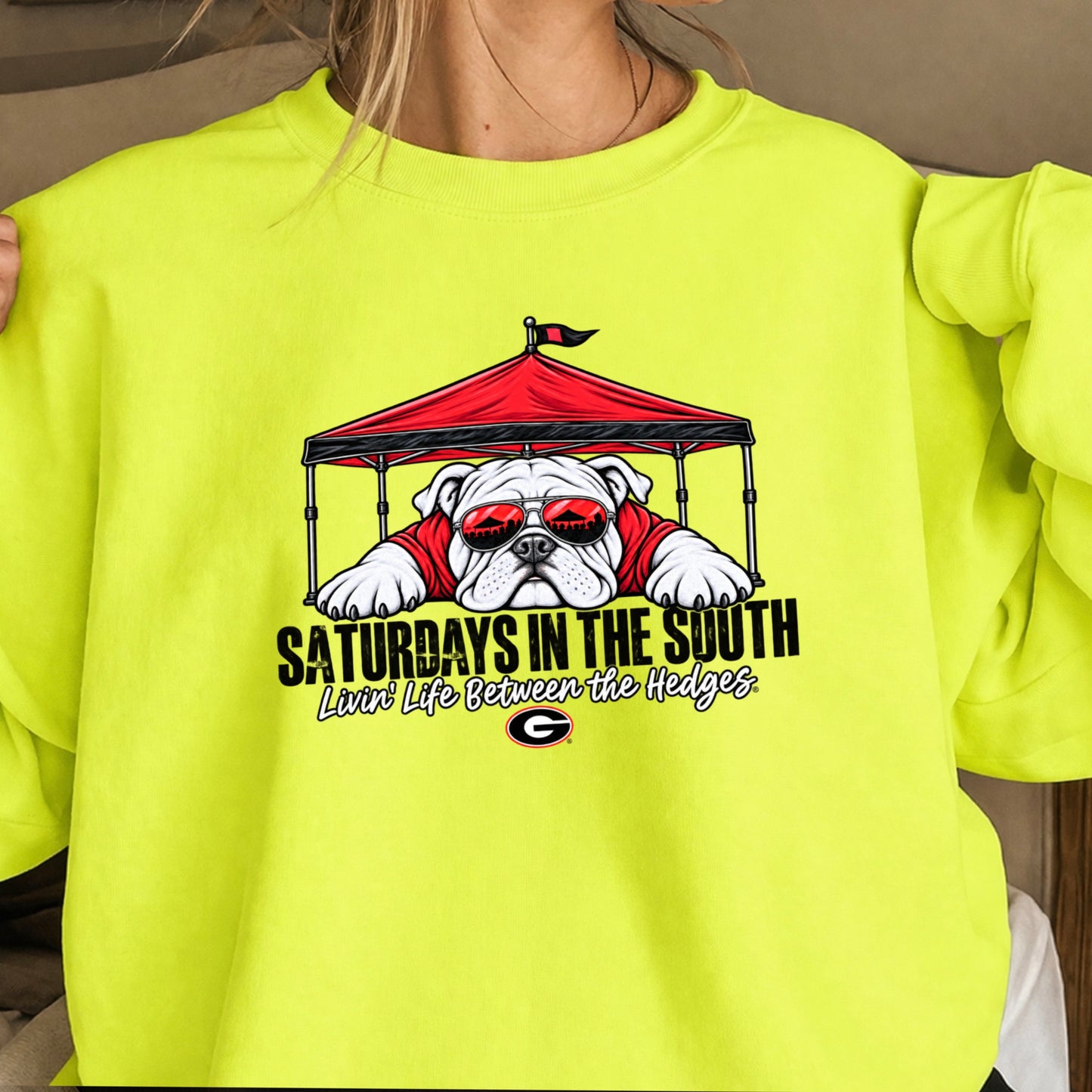 Saturdays In The South Red & Black  Crewneck Sweatshirt