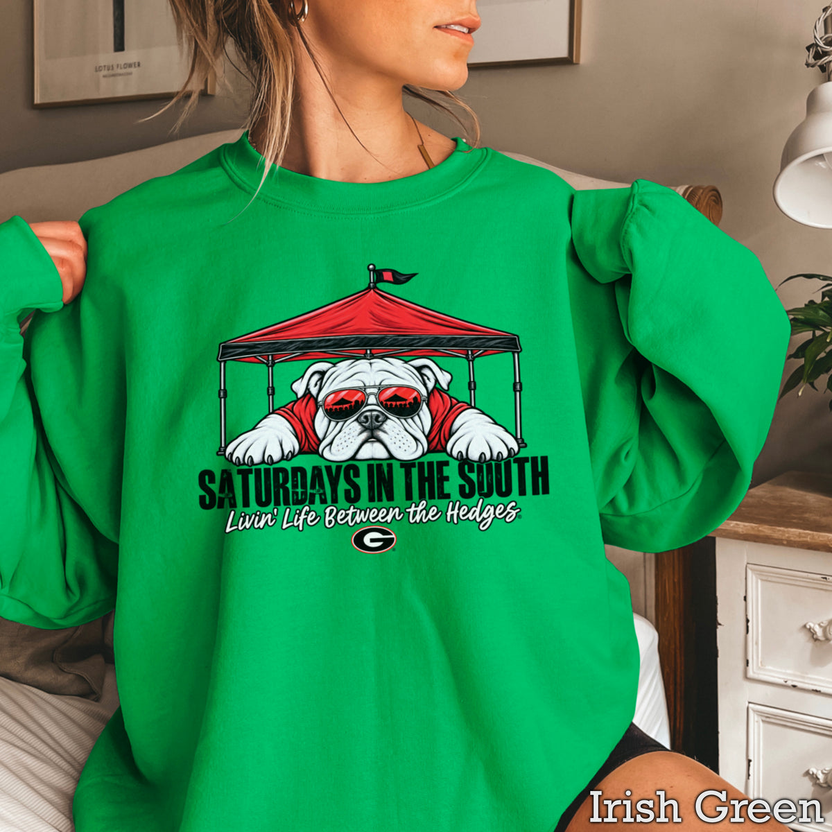 Saturdays In The South Red & Black  Crewneck Sweatshirt
