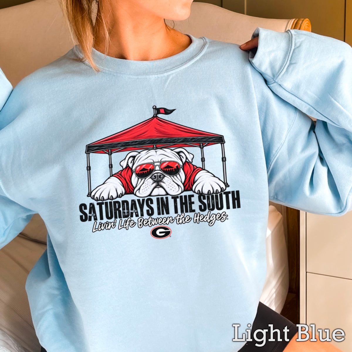 Saturdays In The South Red & Black  Crewneck Sweatshirt
