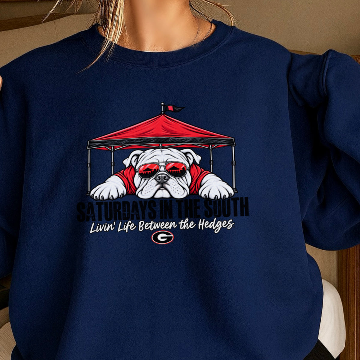 Saturdays In The South Red & Black  Crewneck Sweatshirt