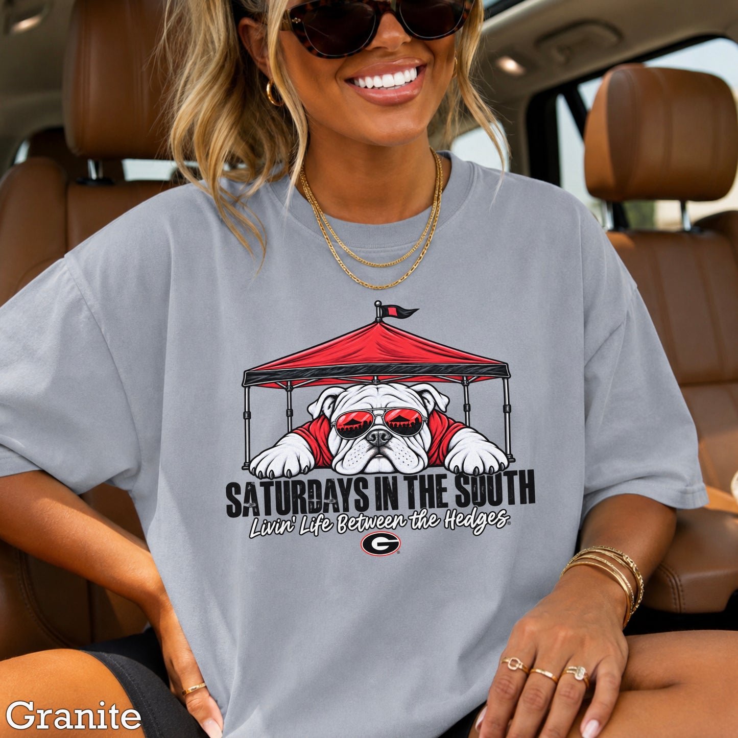 Saturdays In The South Red & Black Comfort Color Graphic Tee