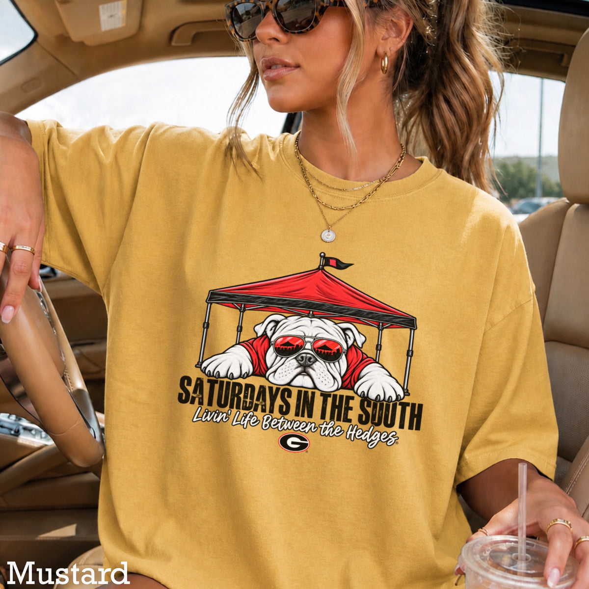 Saturdays In The South Red & Black Comfort Color Graphic Tee