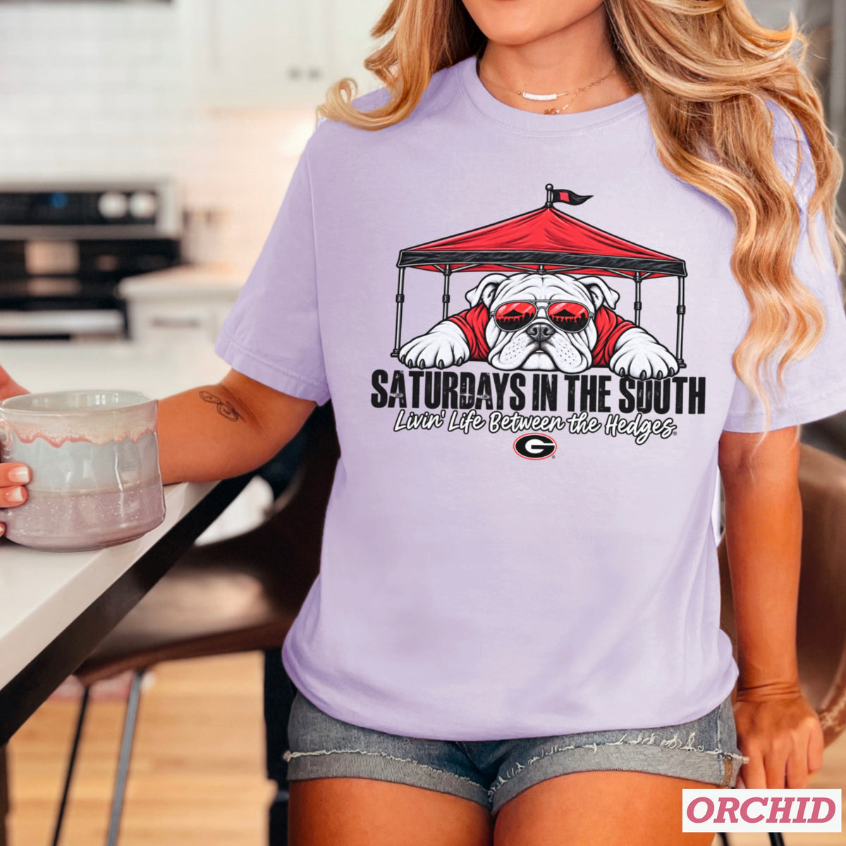 Saturdays In The South Red & Black Comfort Color Graphic Tee