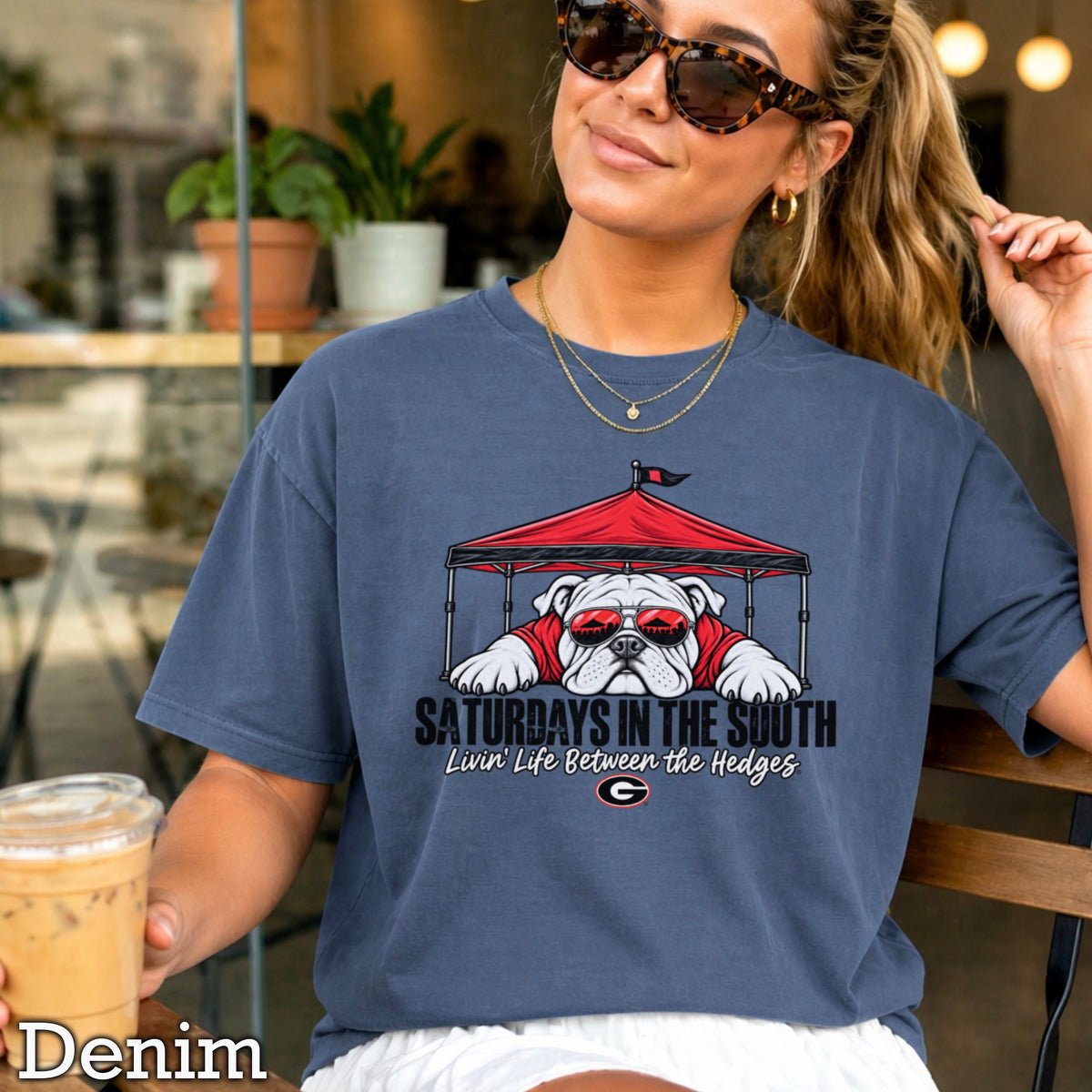 Saturdays In The South Red & Black Comfort Color Graphic Tee