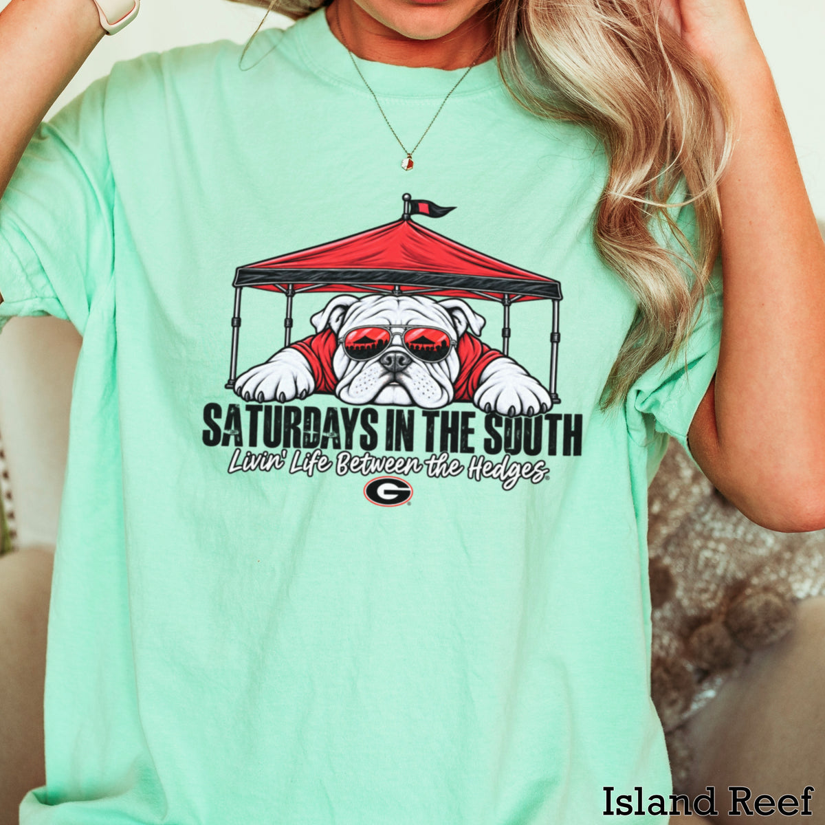 Saturdays In The South Red & Black Comfort Color Graphic Tee