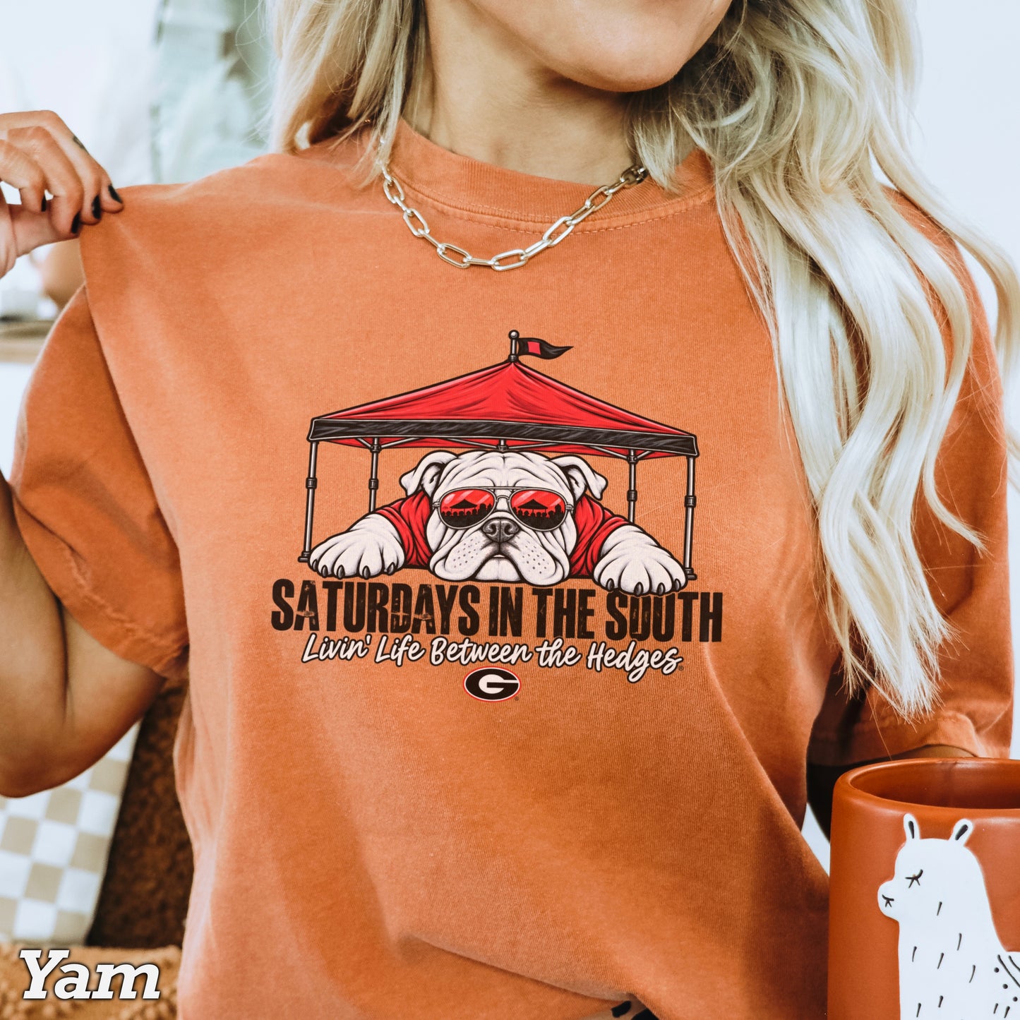 Saturdays In The South Red & Black Comfort Color Graphic Tee