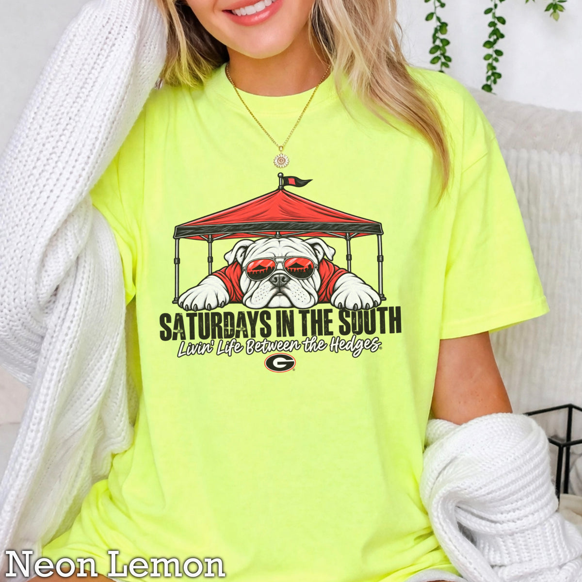 Saturdays In The South Red & Black Comfort Color Graphic Tee