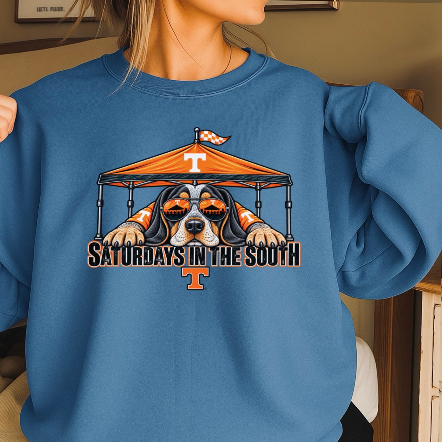 Saturdays In The South Tennessee  Crewneck Sweatshirt