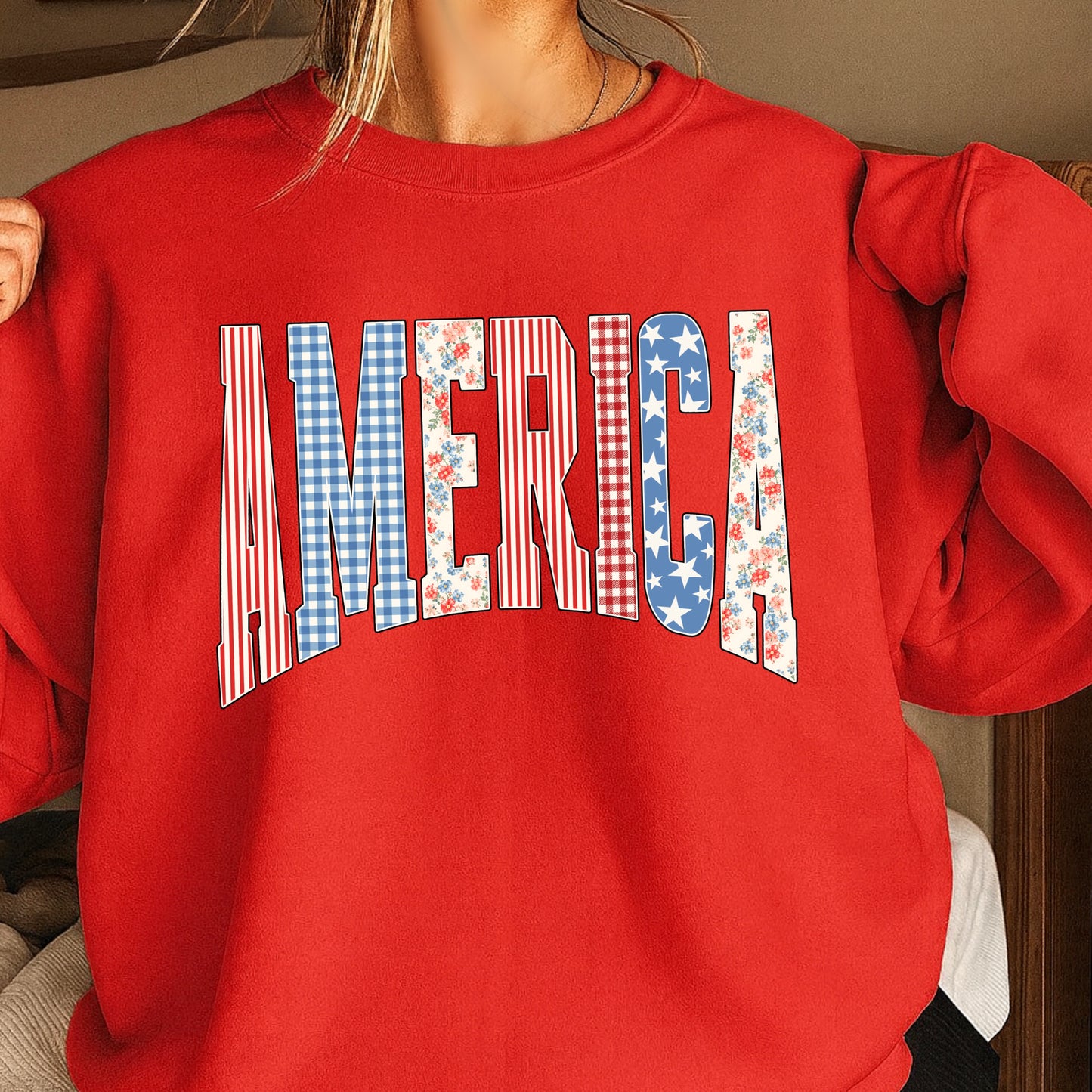 America Cottage Core Crewneck Sweatshirt