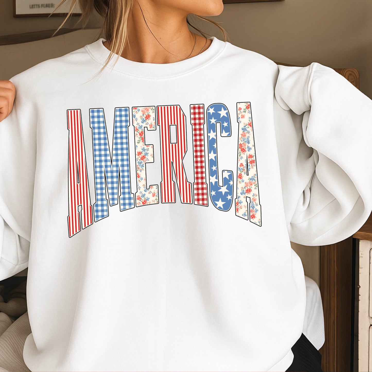 America Cottage Core Crewneck Sweatshirt