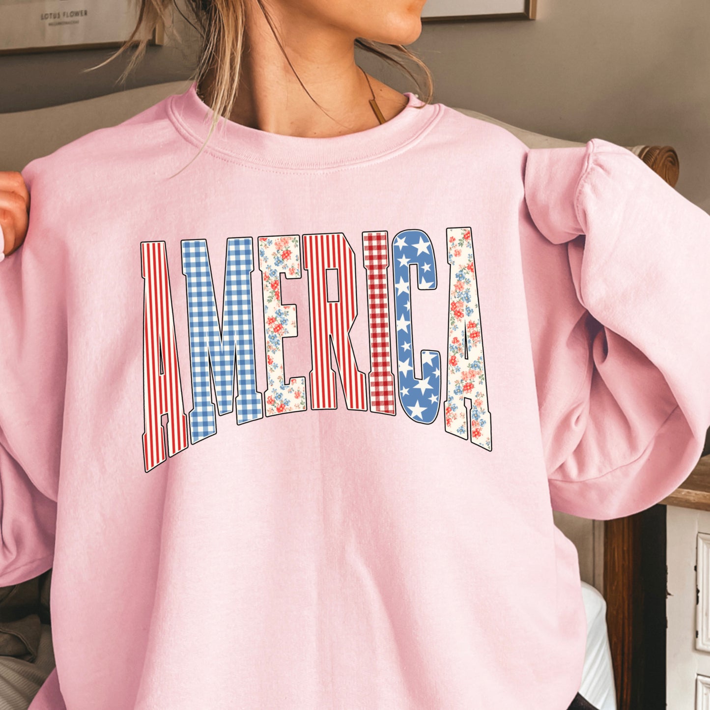 America Cottage Core Crewneck Sweatshirt