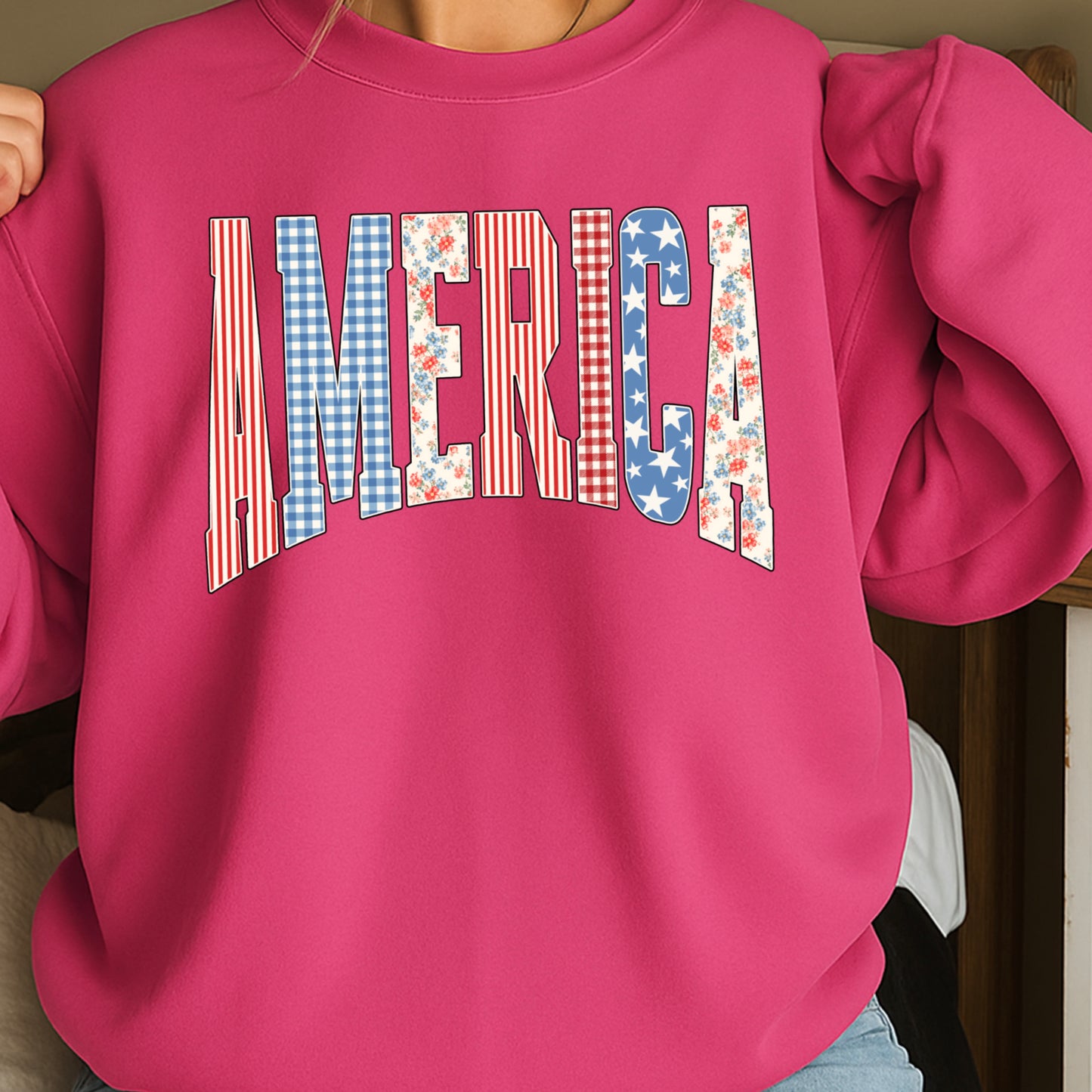 America Cottage Core Crewneck Sweatshirt