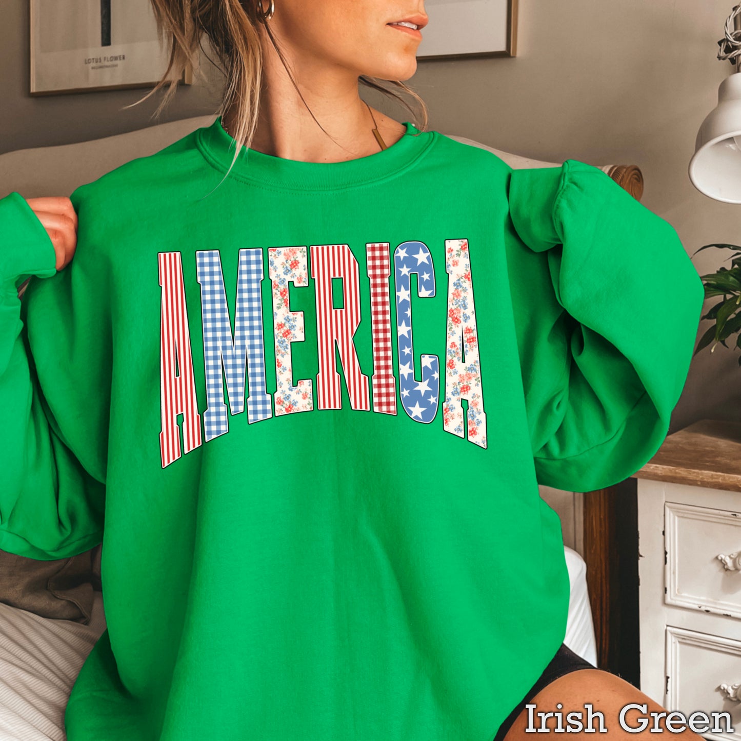 America Cottage Core Crewneck Sweatshirt
