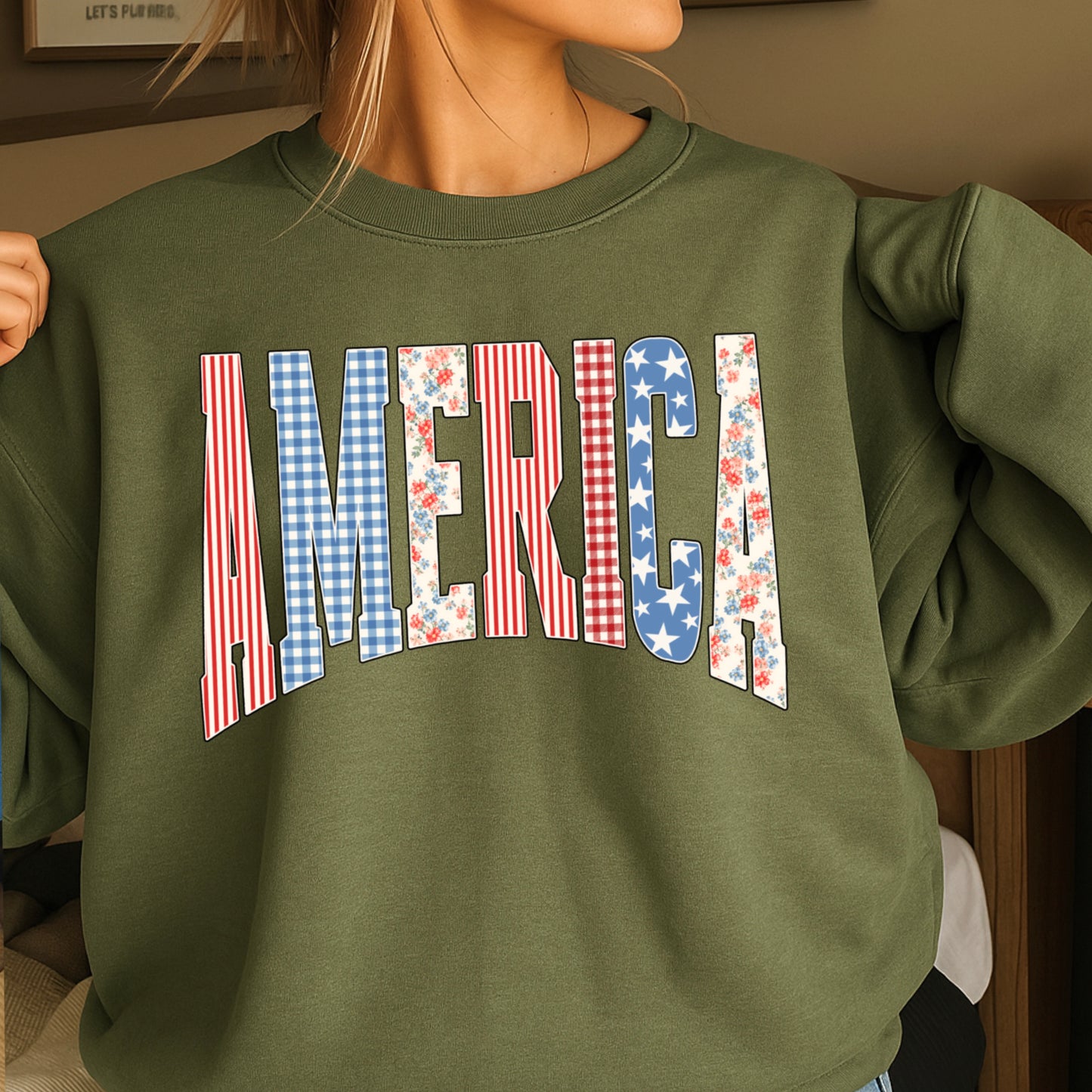 America Cottage Core Crewneck Sweatshirt