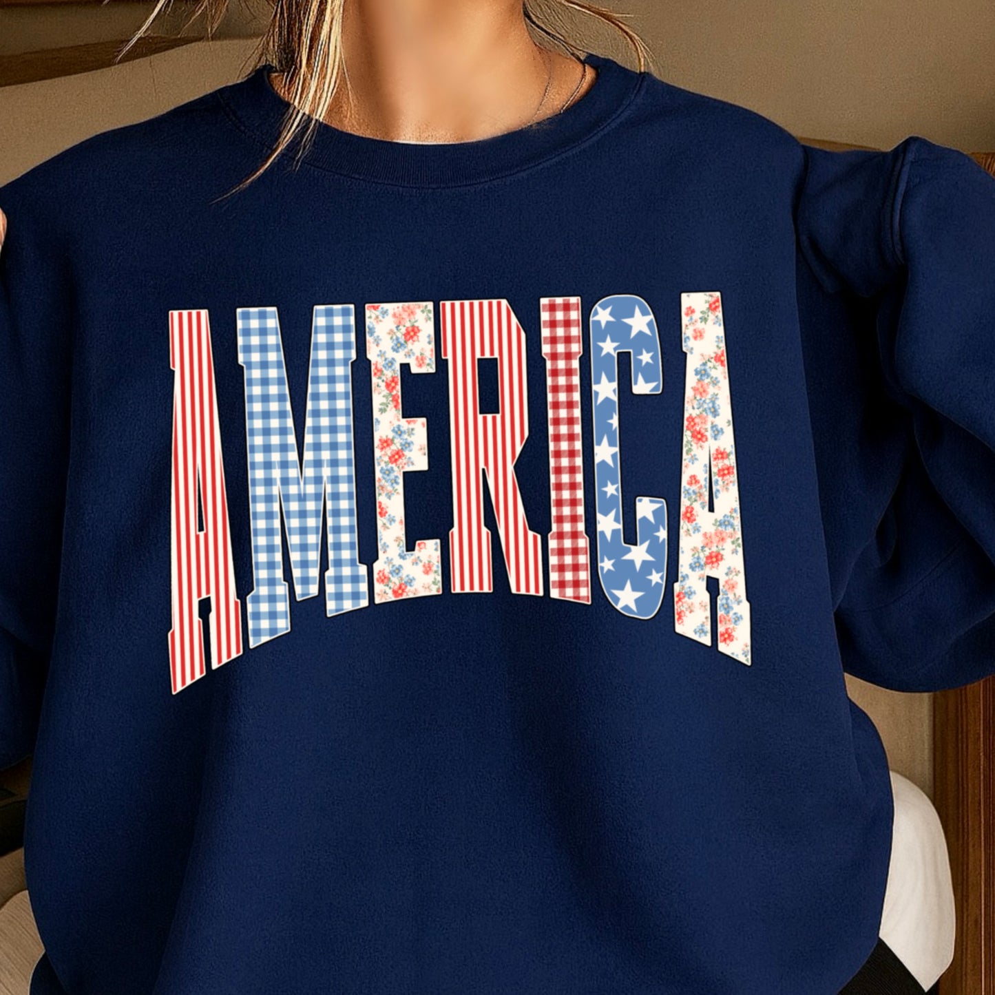 America Cottage Core Crewneck Sweatshirt