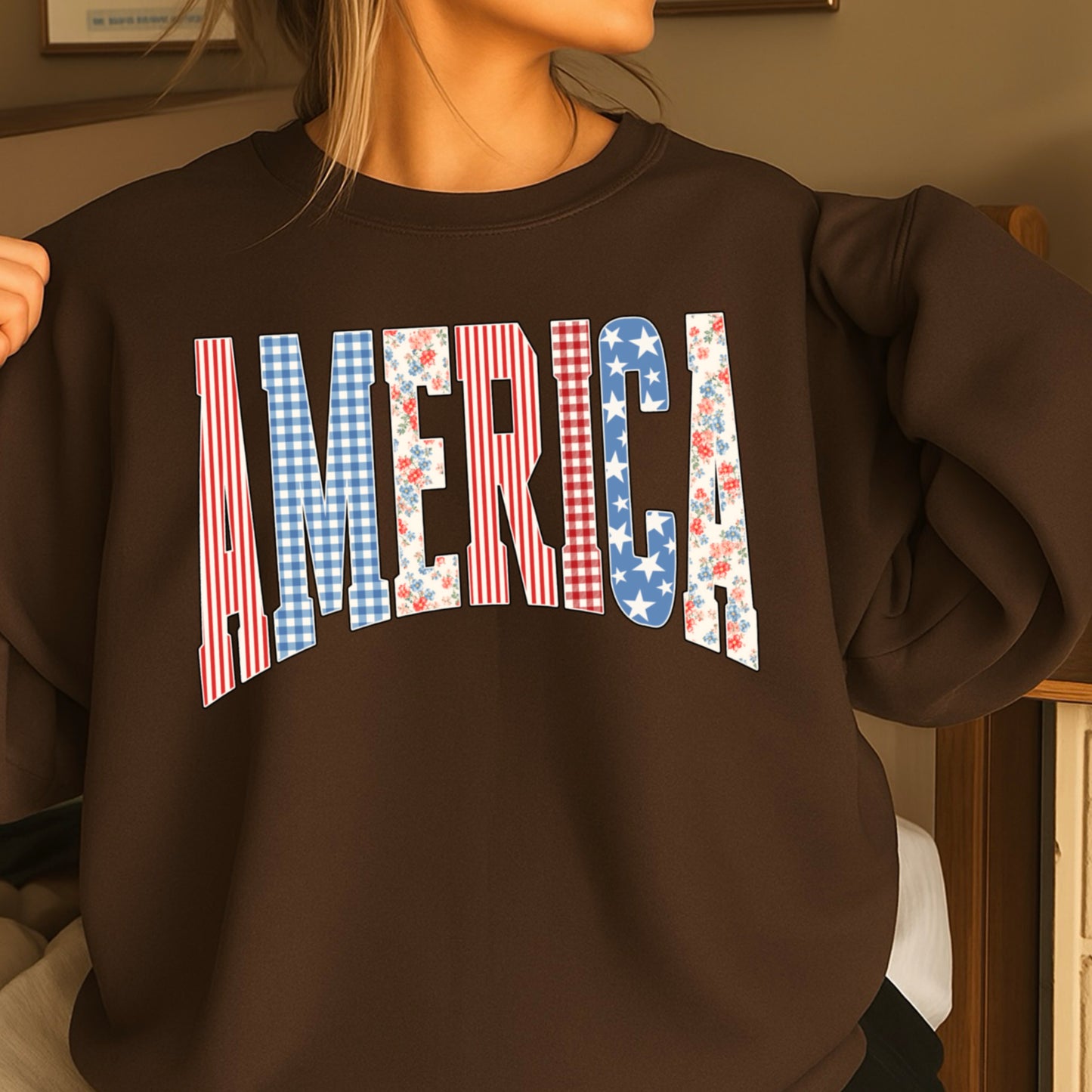 America Cottage Core Crewneck Sweatshirt