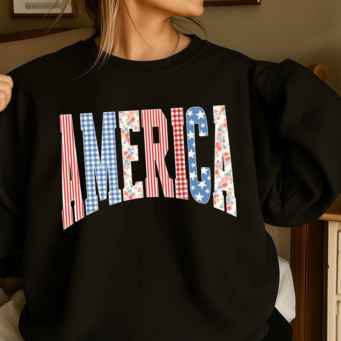 America Cottage Core Crewneck Sweatshirt