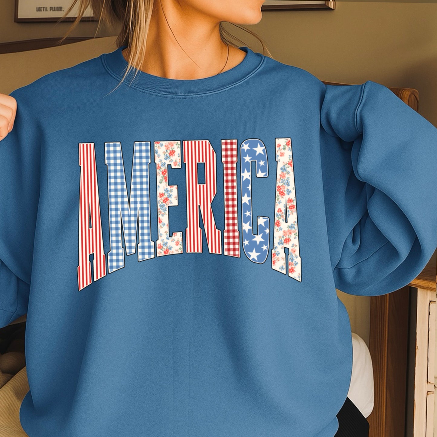 America Cottage Core Crewneck Sweatshirt