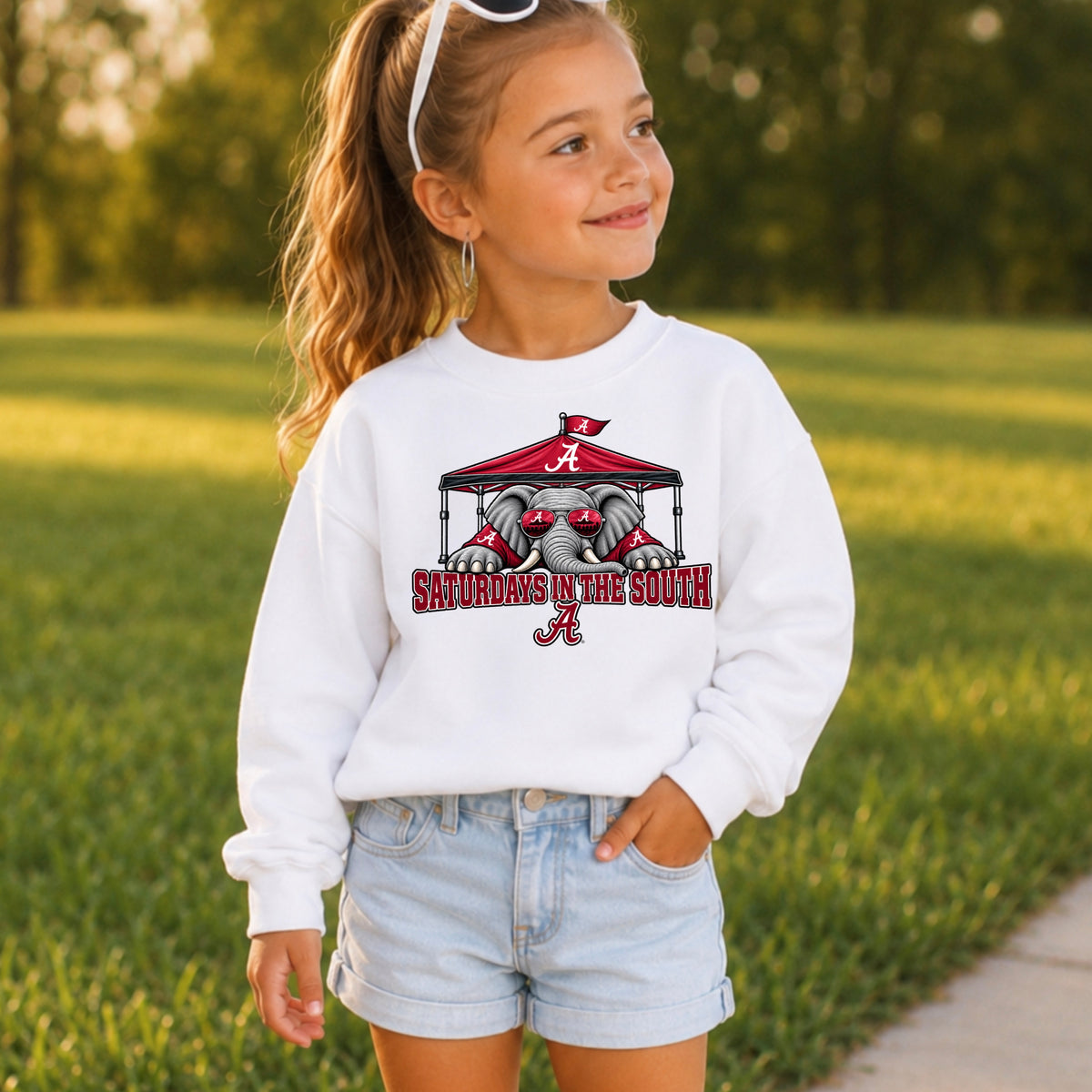 Saturdays In The South Youth Crewneck Sweatshirt