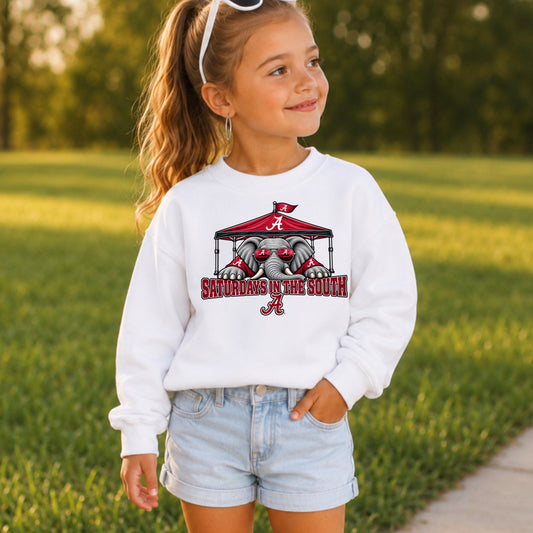 Saturdays In The South Youth Crewneck Sweatshirt