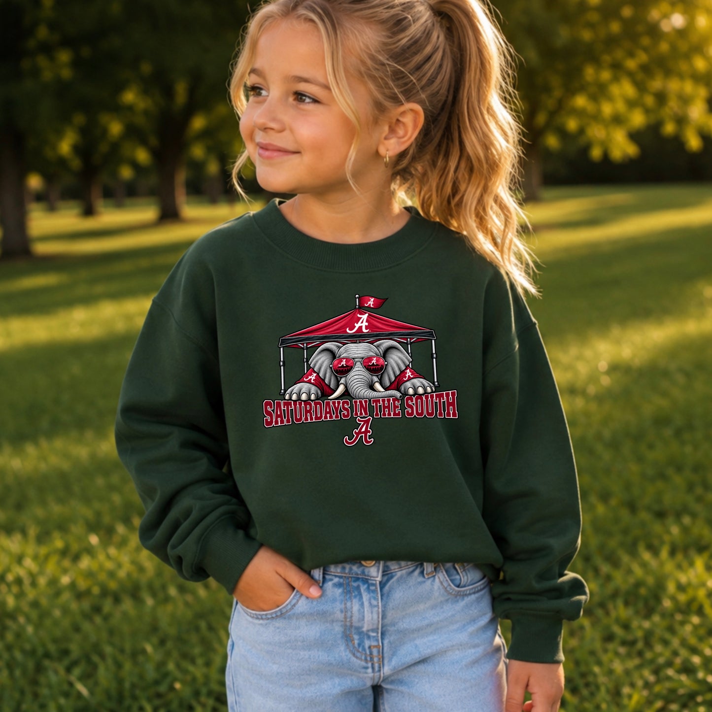 Saturdays In The South Youth Crewneck Sweatshirt