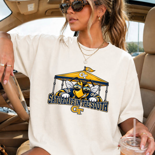 Saturdays In The South Comfort Color Graphic Tee