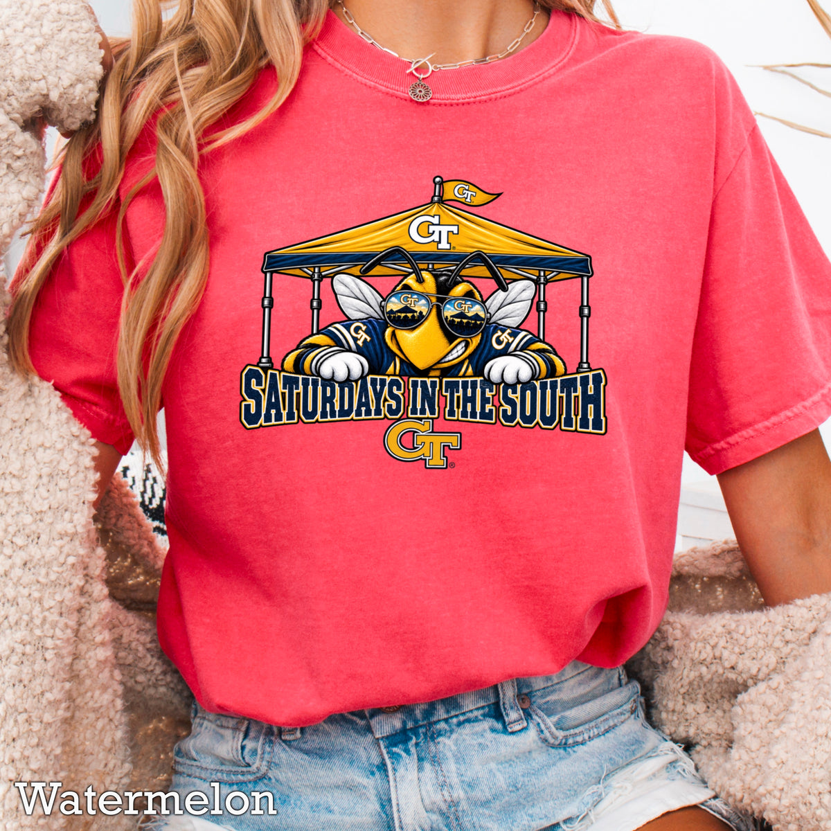 Saturdays In The South Comfort Color Graphic Tee