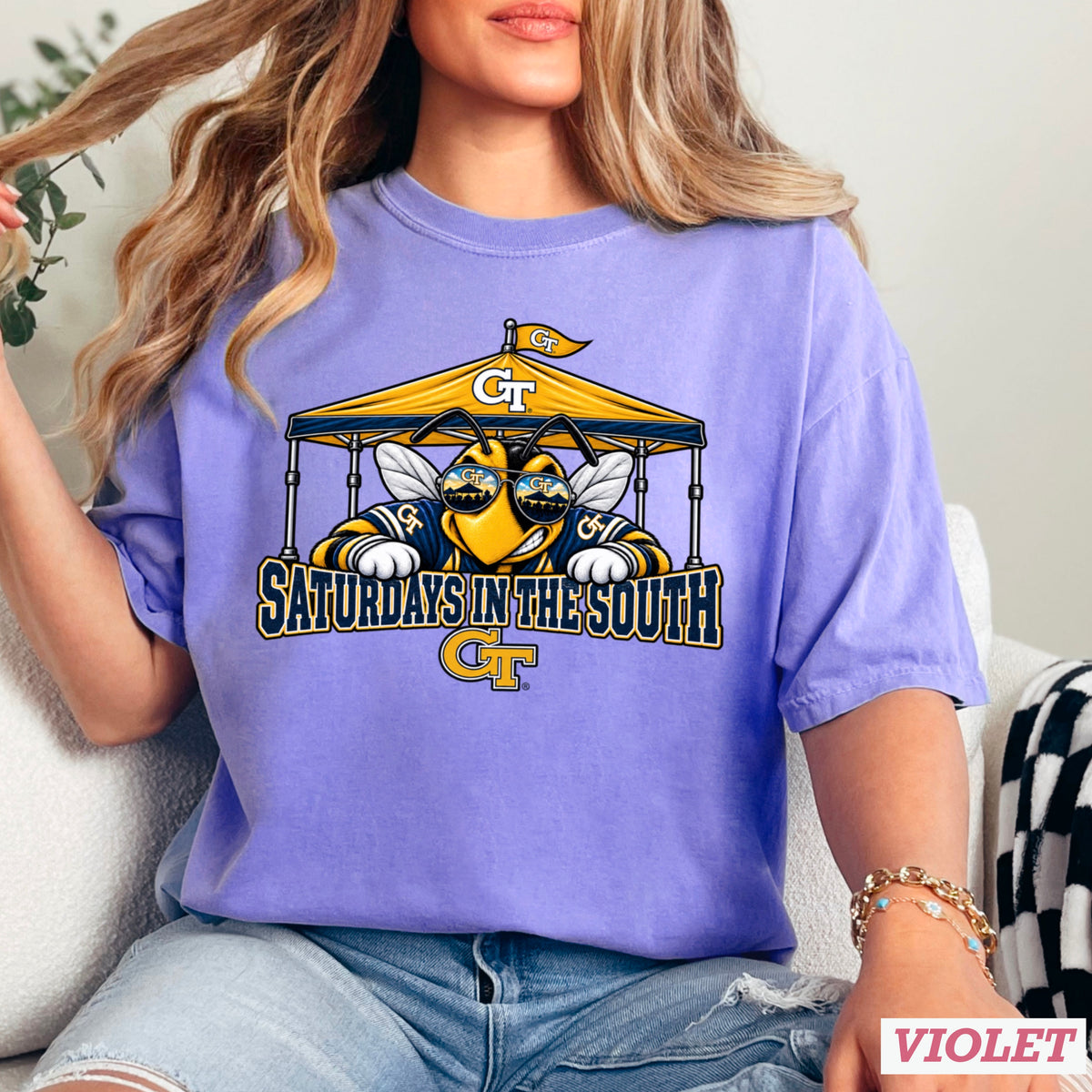 Saturdays In The South Comfort Color Graphic Tee