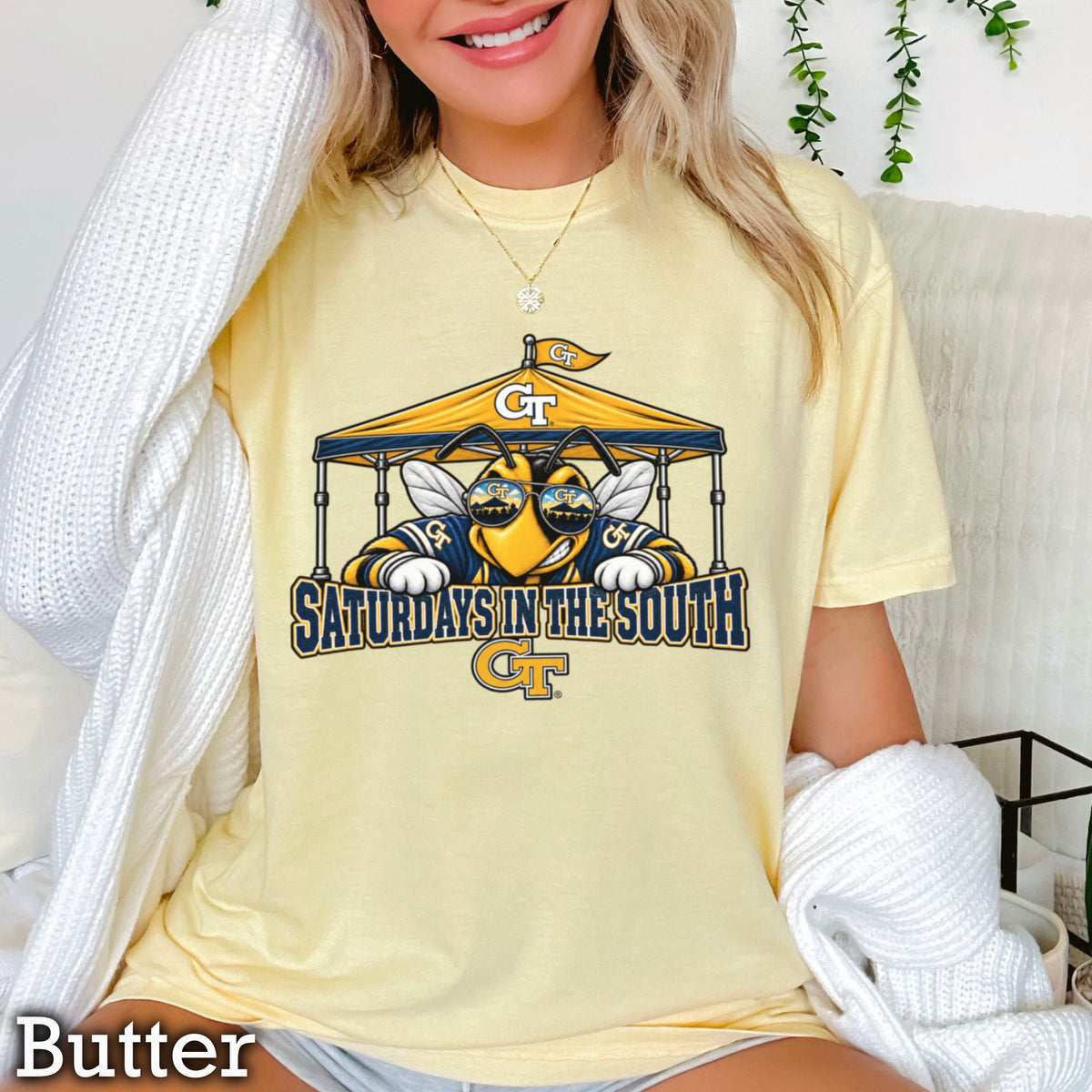 Saturdays In The South Comfort Color Graphic Tee