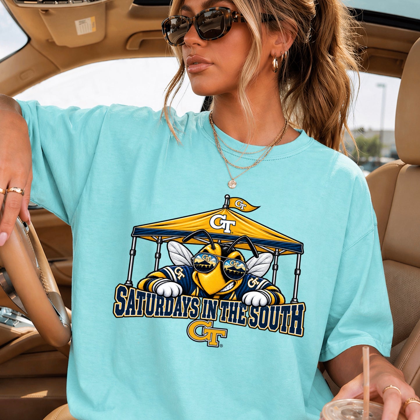 Saturdays In The South Comfort Color Graphic Tee