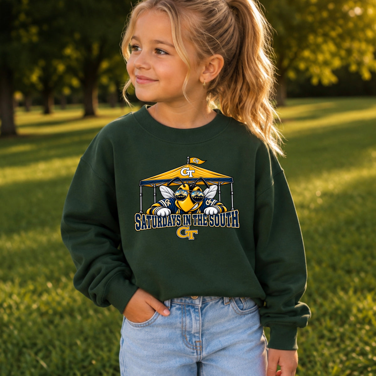 Saturdays In The South Youth Crewneck Sweatshirt