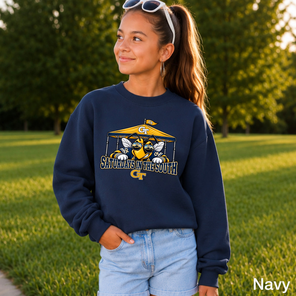 Saturdays In The South Youth Crewneck Sweatshirt