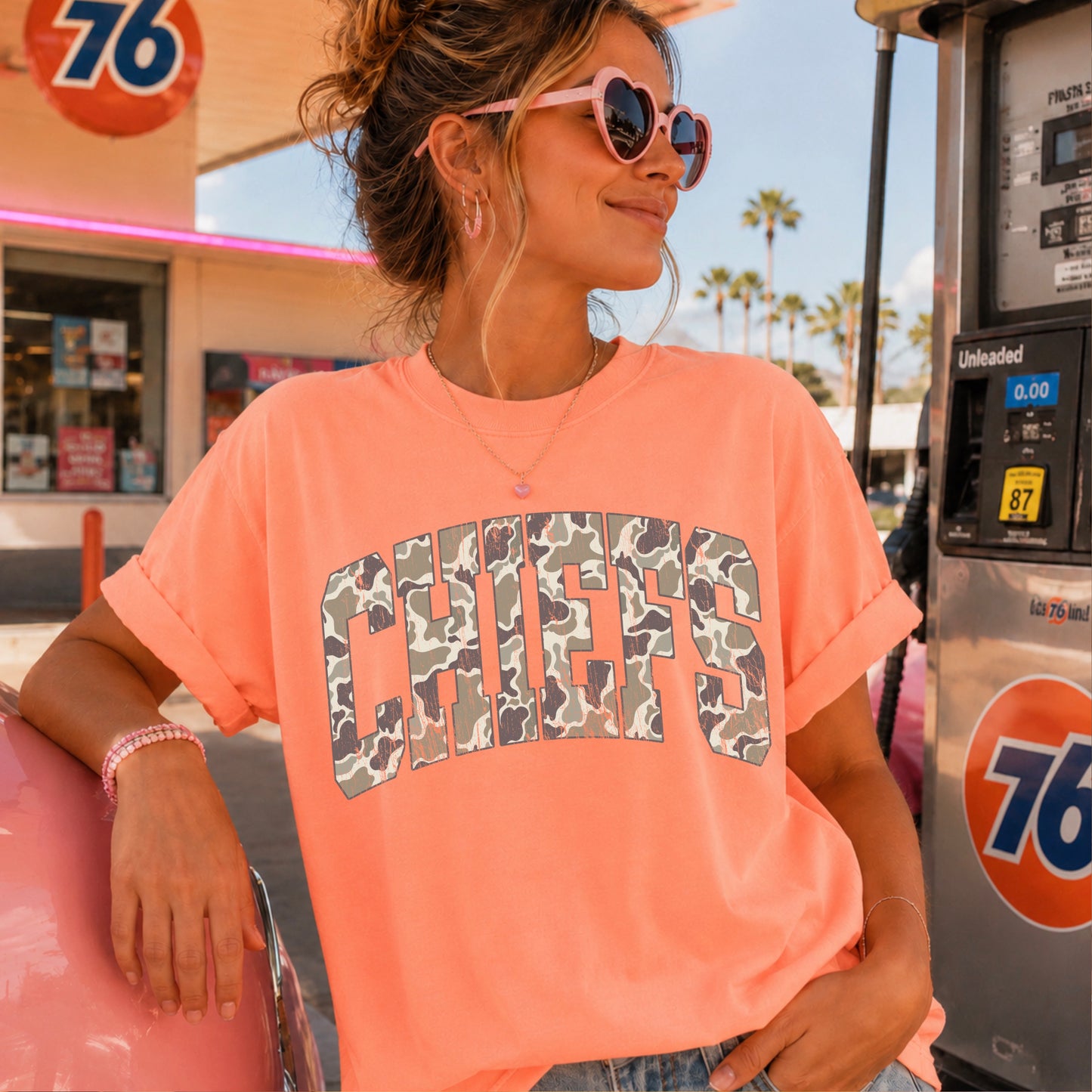 Chiefs Camo Comfort Color Graphic Tee