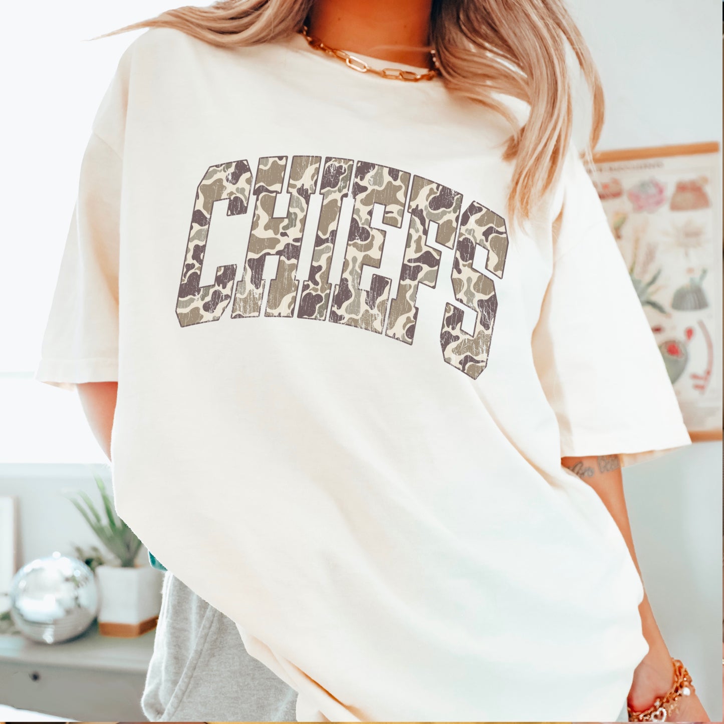 Chiefs Camo Comfort Color Graphic Tee