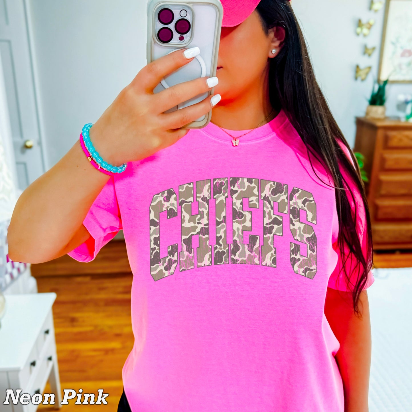 Chiefs Camo Comfort Color Graphic Tee