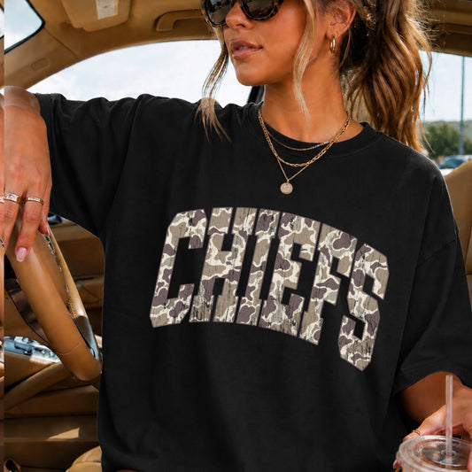 Chiefs Camo Comfort Color Graphic Tee