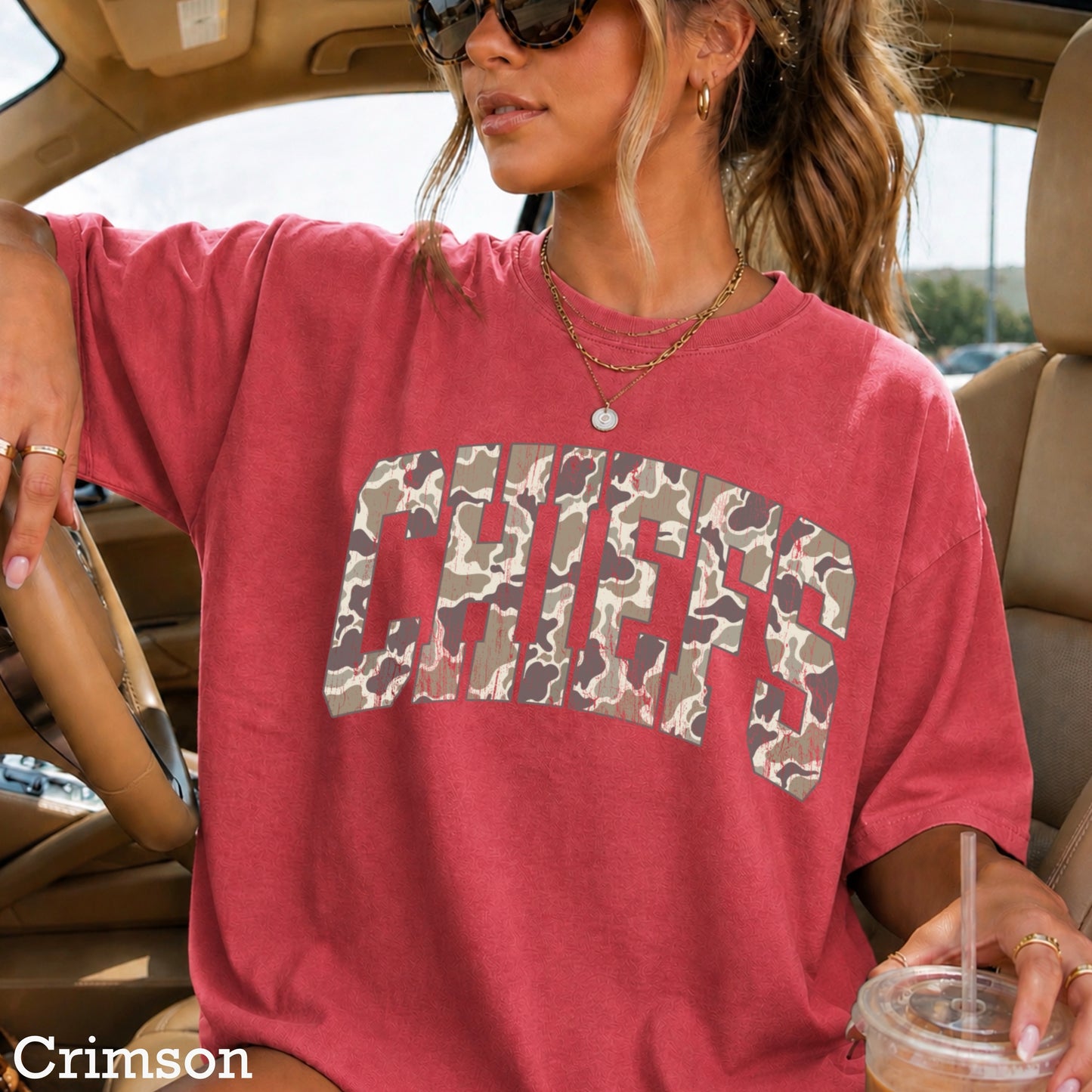 Chiefs Camo Comfort Color Graphic Tee