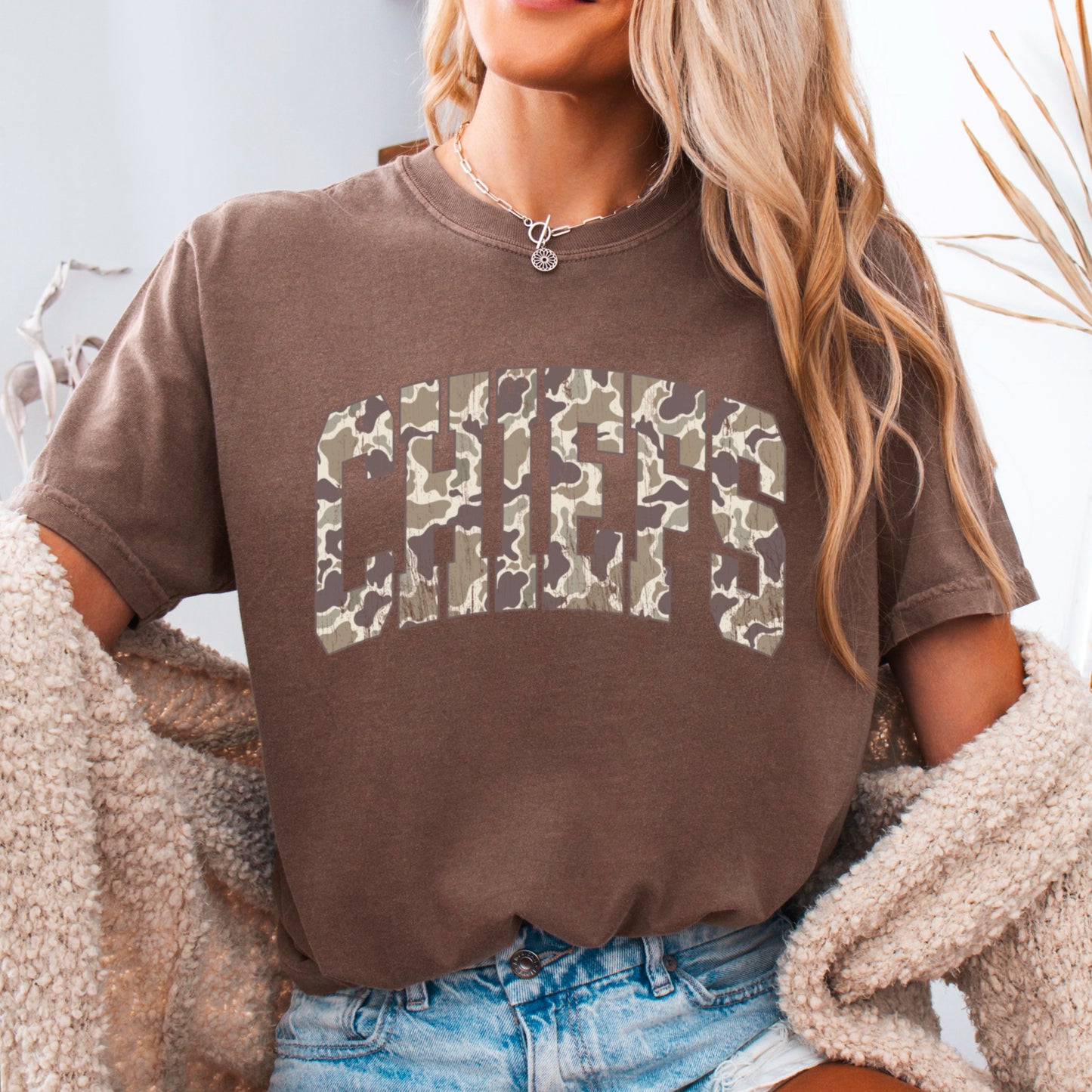 Chiefs Camo Comfort Color Graphic Tee