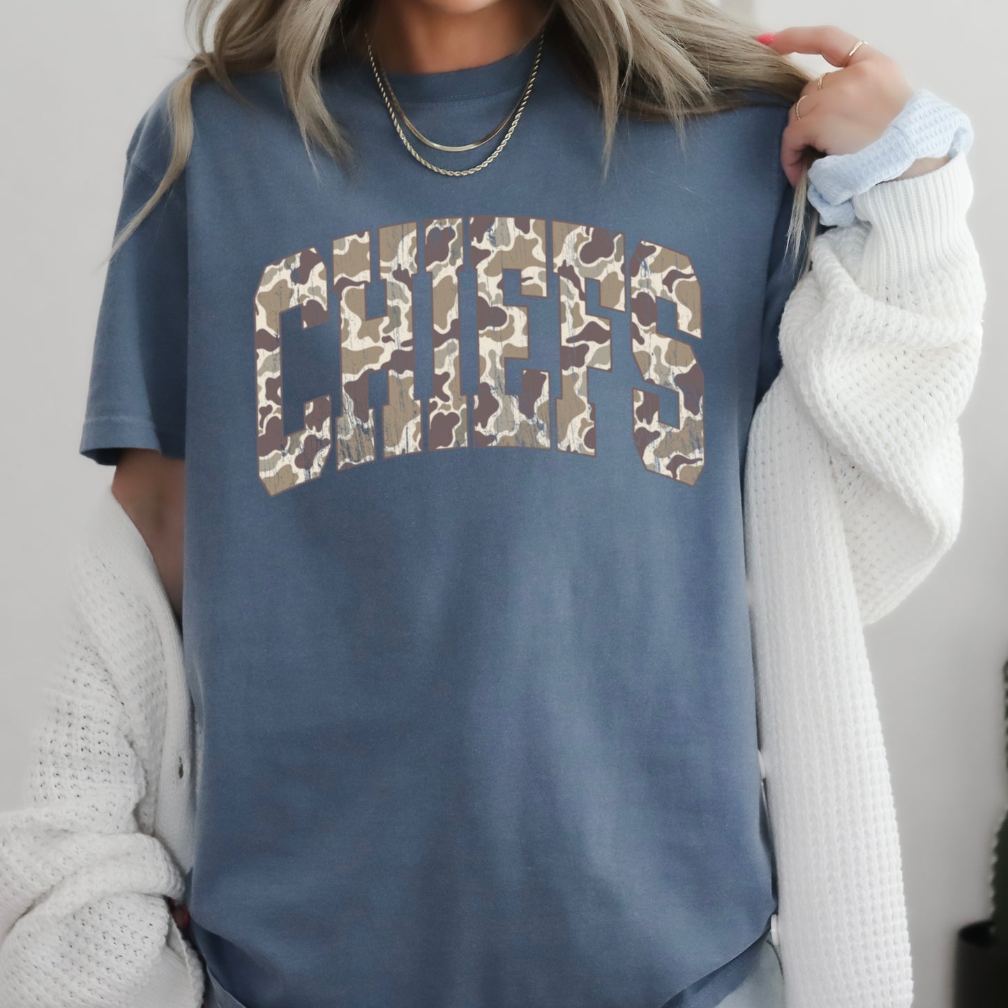 Chiefs Camo Comfort Color Graphic Tee