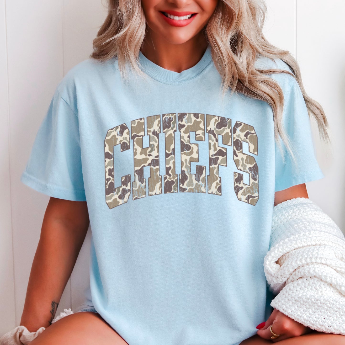 Chiefs Camo Comfort Color Graphic Tee