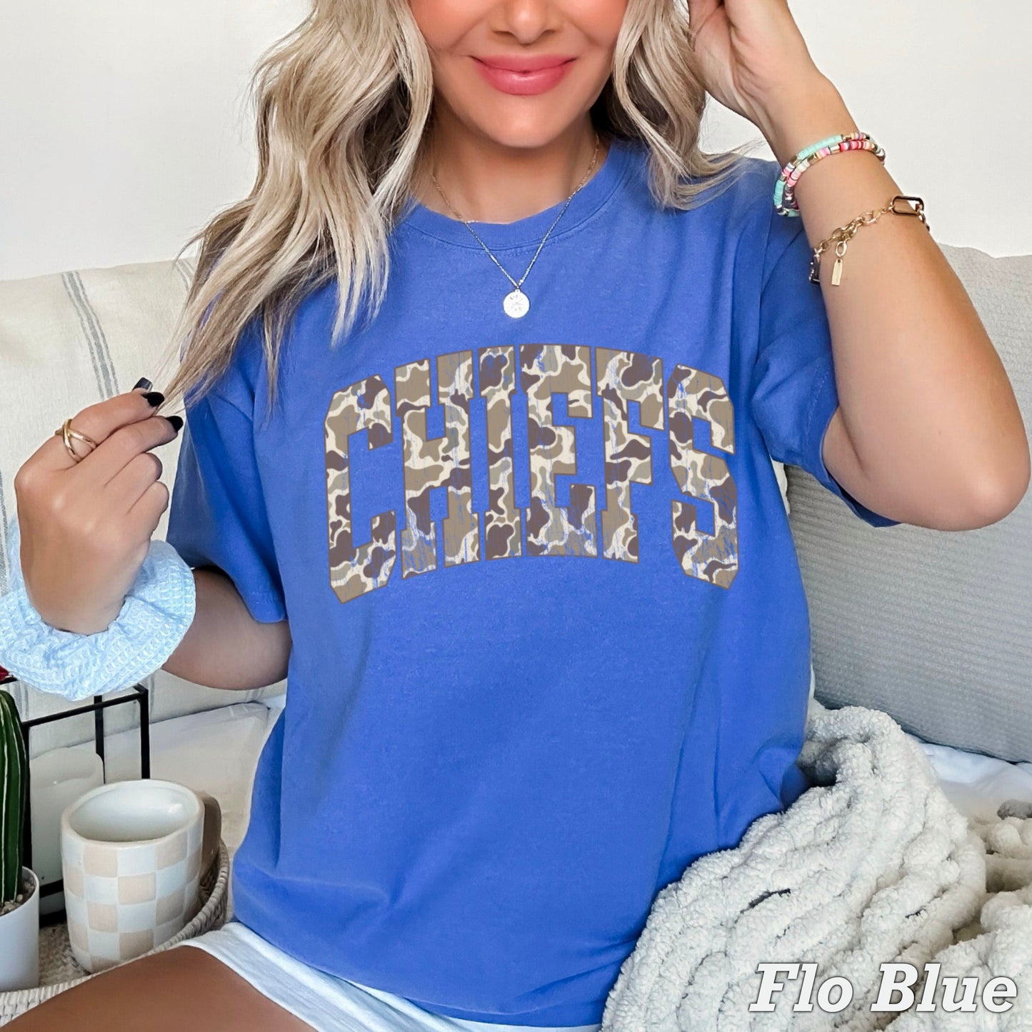 Chiefs Camo Comfort Color Graphic Tee