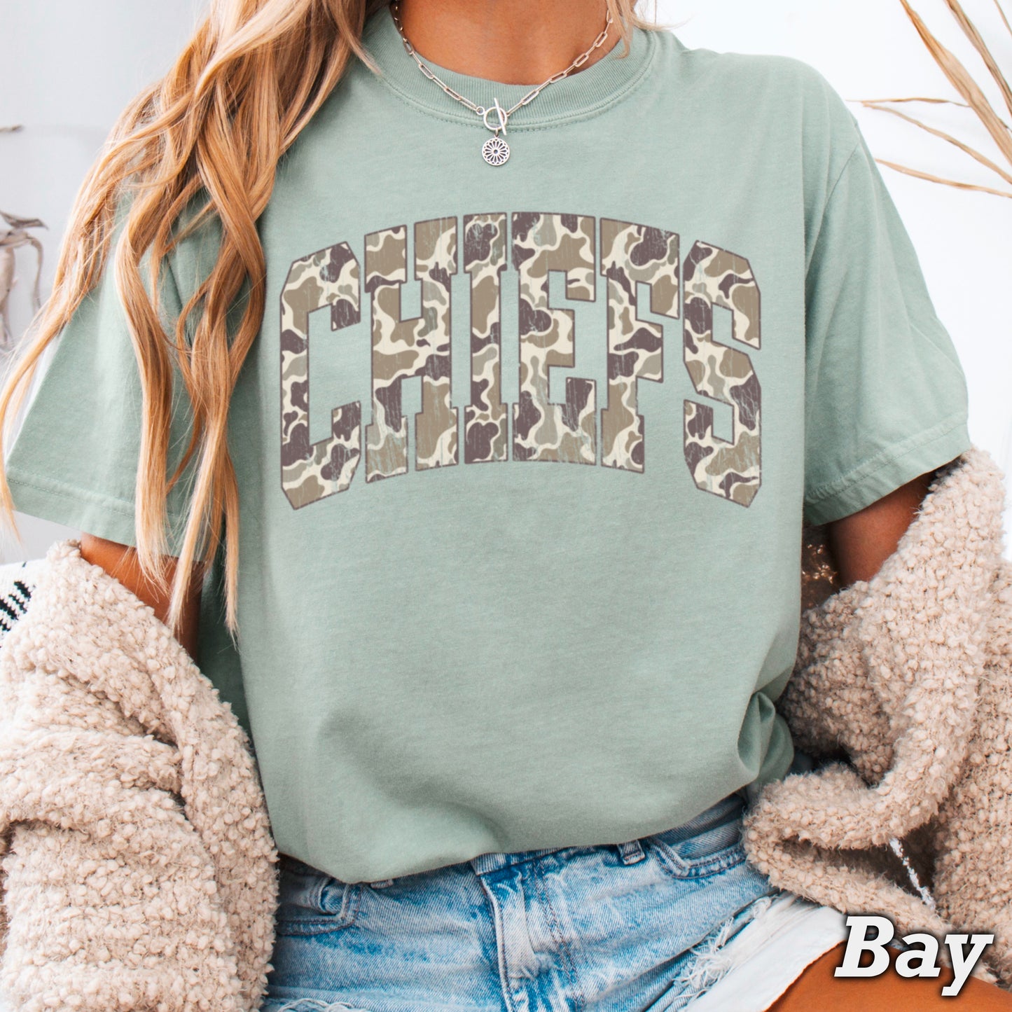 Chiefs Camo Comfort Color Graphic Tee