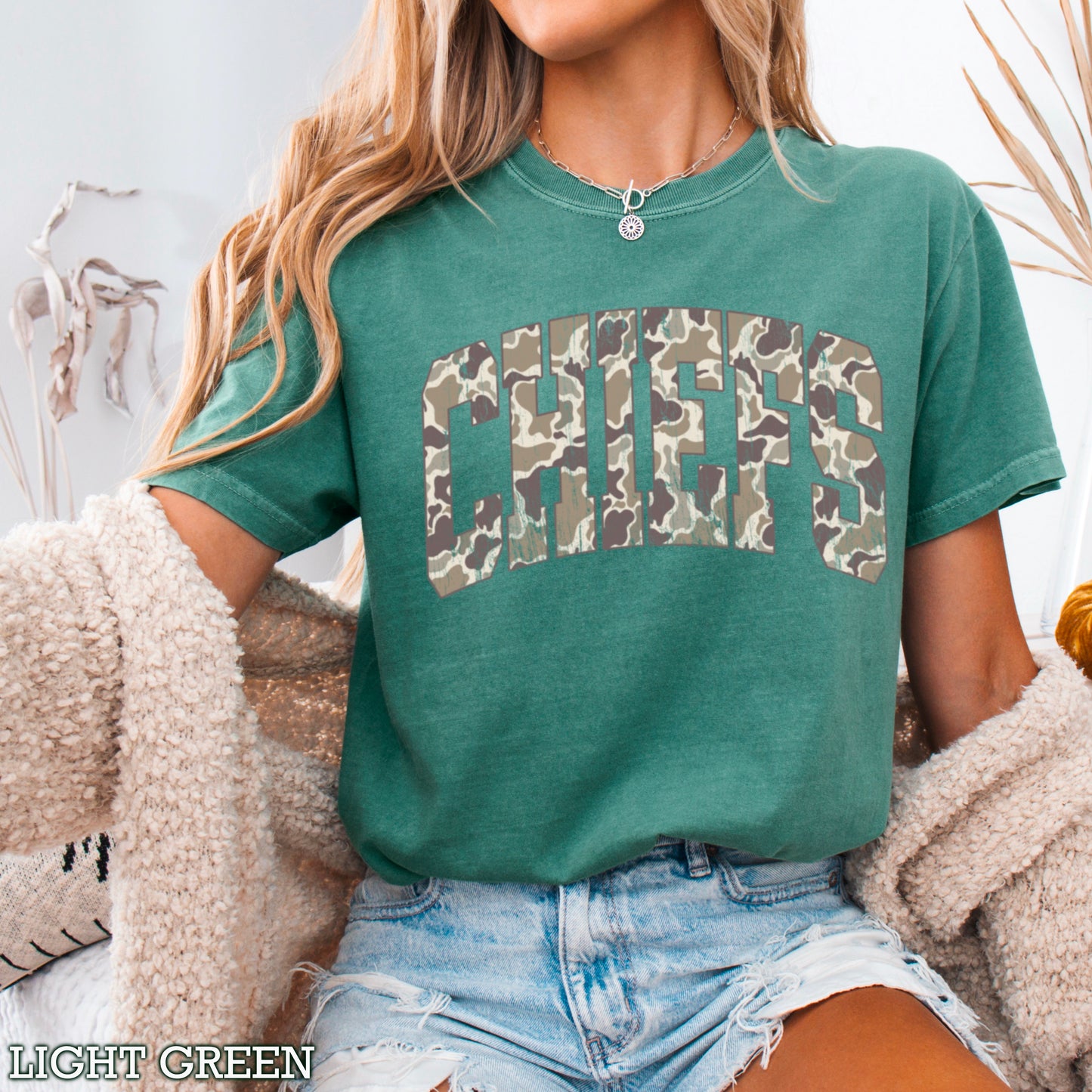 Chiefs Camo Comfort Color Graphic Tee